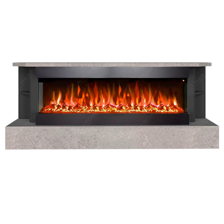 Semineu electric, Masomi, Rafael 50 & Alabama-50' 1600 W, Antracit/Beton bej, 174*70*30 cm