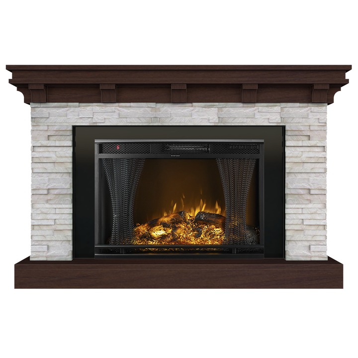 Semineu electric, Masomi, Sheldon 35 & Nexus-28' 1600 W, Nuc negru, 140*90*35 cm