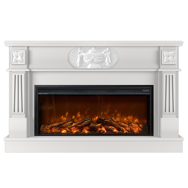 Semineu electric, Masomi, Verona 33 & Tasmania-35' 1600 W, lemn alb, 135*84*30 cm