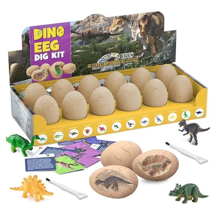 Set jucarii educative, Dinozauri, 6-12ani, Multicolor