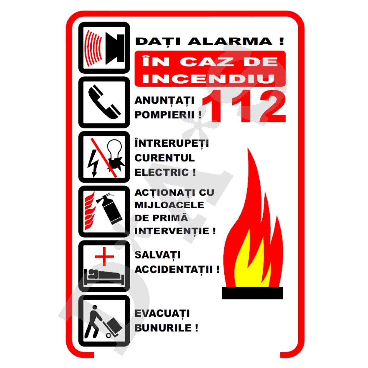 Set de 4 indicatoare A5- dati alarma