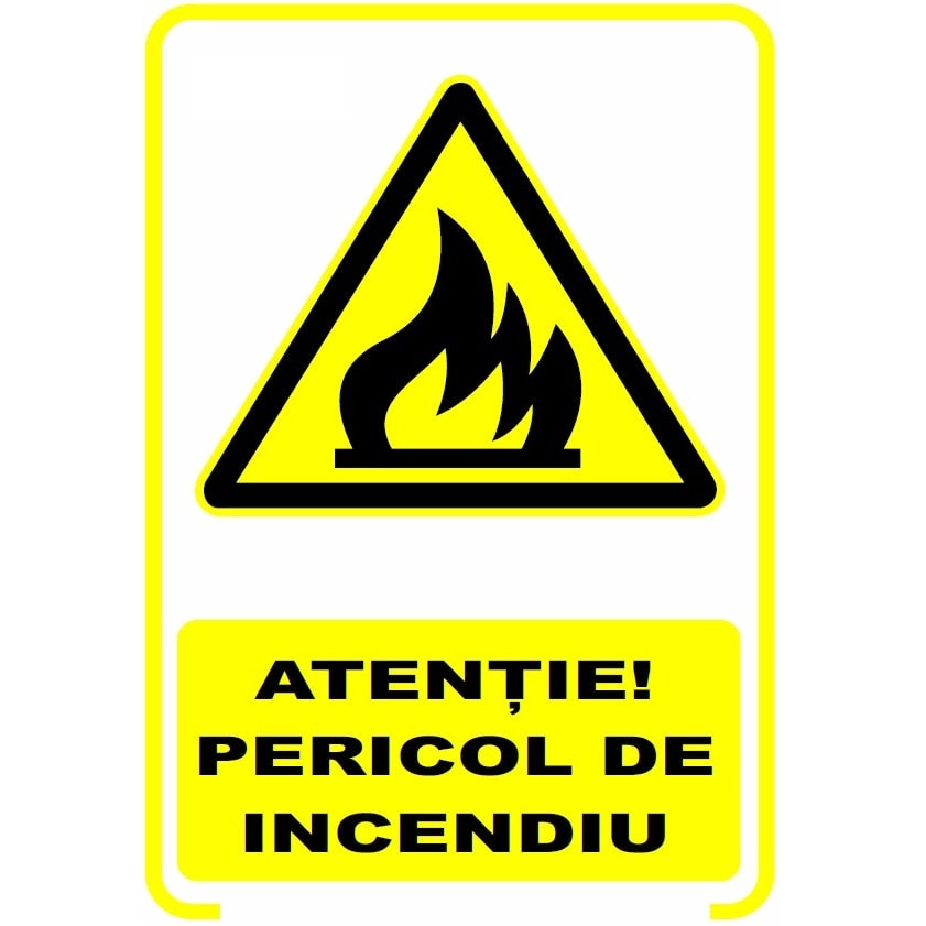 Set de 4 indicatoare A5 - atentie pericol incendiu