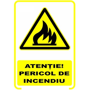 Set de 4 indicatoare A5 - atentie pericol incendiu Set de 4 indicatoare A5 - atentie pericol incendiu