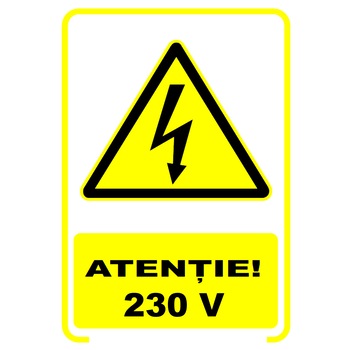 Set de 2 indicatoare A5 - atentie 230V plus 40 stickere pentru prize Set de 2 indicatoare A5 - atentie 230V plus 40 stickere pentru prize