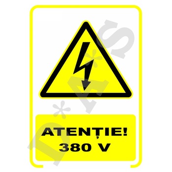 Set de 2 indicatoare A5 - atentie 380 plus 40 stickere Set de 2 indicatoare A5 - atentie 380 plus 40 stickere