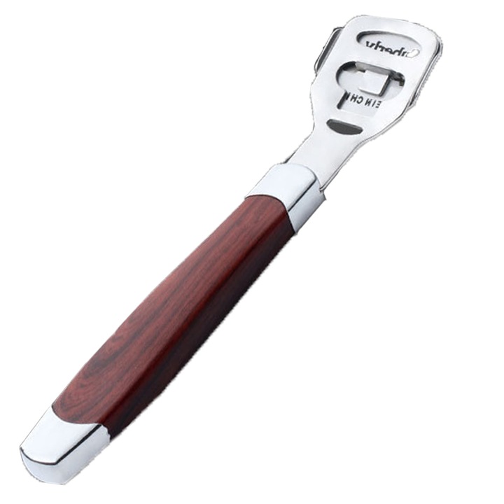 Razatoare calcaie, Cozevdnt, Inox, 14 x 3 cm, Argintiu/ Maro