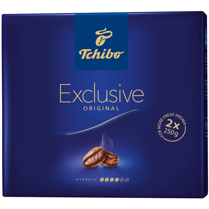 Мляно кафе Tchibo Exclusive DuoPack, 2 x 250 гр, Изпечено и вакуумирано