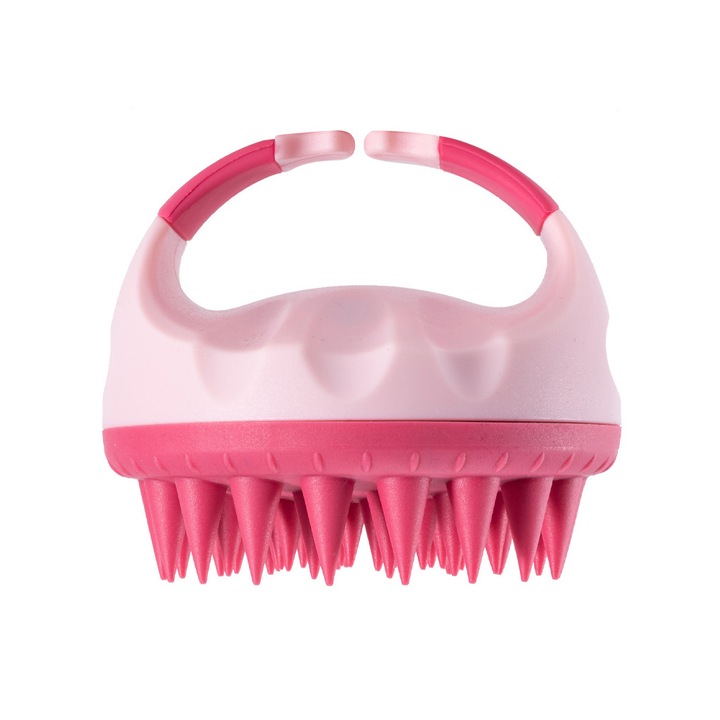 QttvbTna четка за масаж на скалпа, мокра/суха употреба, розова