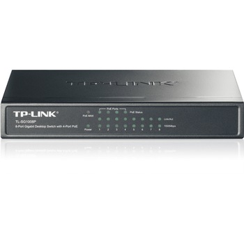 Switch TP-LINK TL-SG1008P, 8 x 10/100/1000 Mbps Switch TP-LINK TL-SG1008P, 8 x 10/100/1000 Mbps
