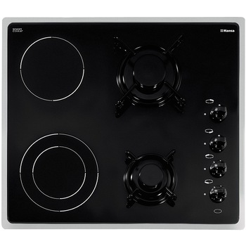 Plita incorproabila Hansa BHMI61414030, Mixta, 2 Zone gaz, 2 Zone vitroceramice, Aprindere electrica, Sticla neagra Plita incorproabila Hansa BHMI61414030, Mixta, 2 Zone gaz, 2 Zone vitroceramice, Aprindere electrica, Sticla neagra