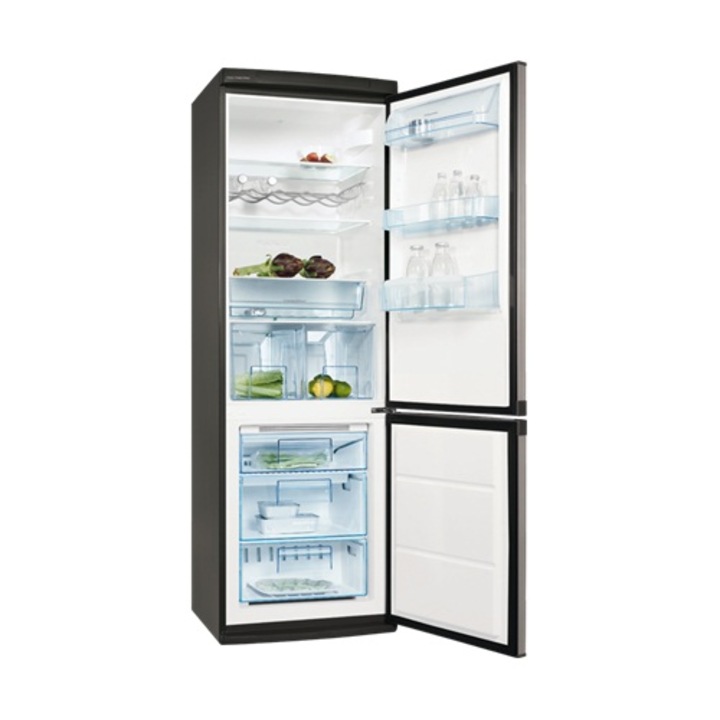 Combina frigorifica Electrolux Space Plus ENB34633X, 312 L, Clasa A+, FreshFrostFree, Gri + Inox Antiamprenta