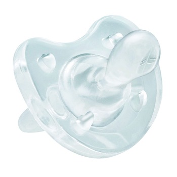 Suzeta silicon monobloc Chicco Physio Soft, forma ortodontica, 0-6 luni, Alb Suzeta silicon monobloc Chicco Physio Soft, forma ortodontica, 0-6 luni, Alb