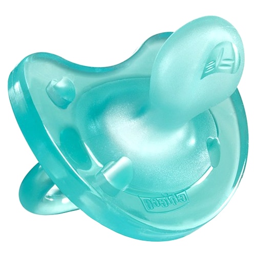 Suzeta silicon monobloc Chicco Physio soft, forma ortodontica, 16-36 luni, Albastru