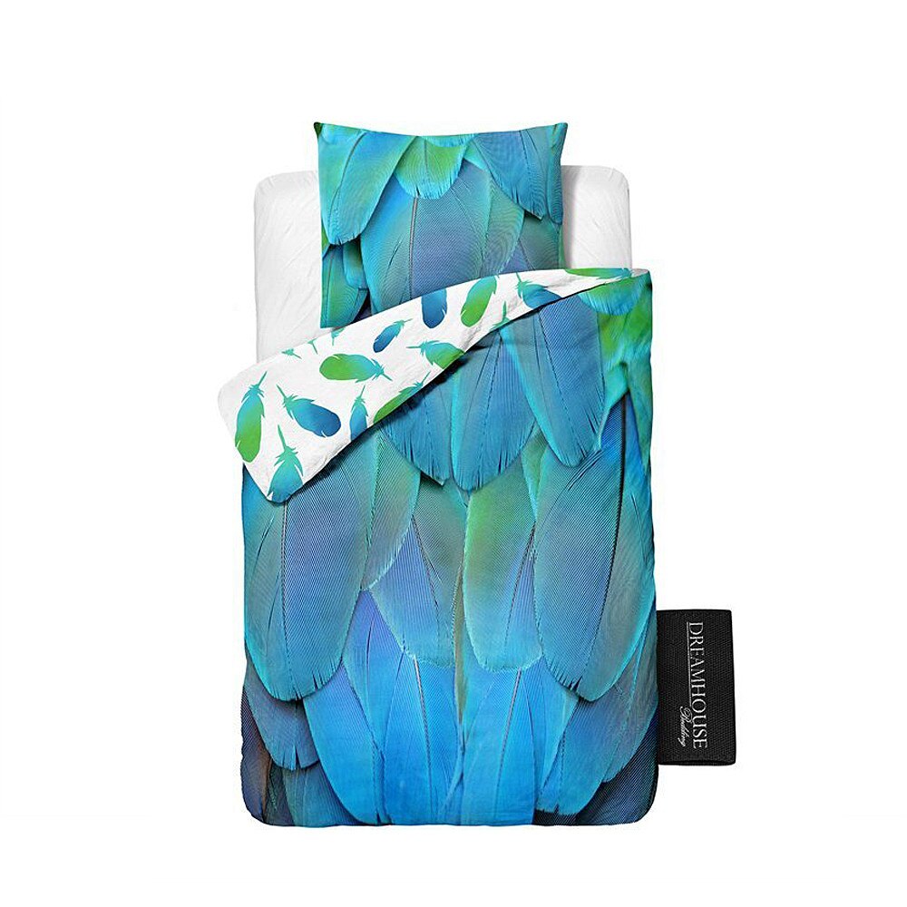 Set Lenjerie Pat Dream House Sky Feathers 140 x 220cm