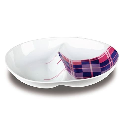 Platou pentru aperitive Nava, portelan, lungime 25,4 cm, seria Carreaux