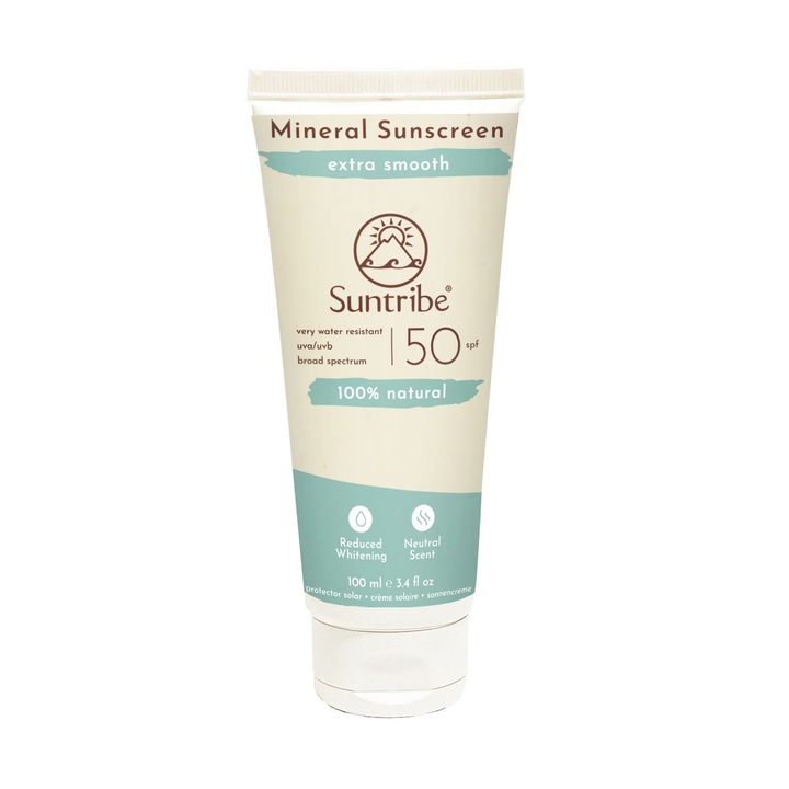 Crema naturala de protectie solara, Suntribe, SPF50, 100 ml
