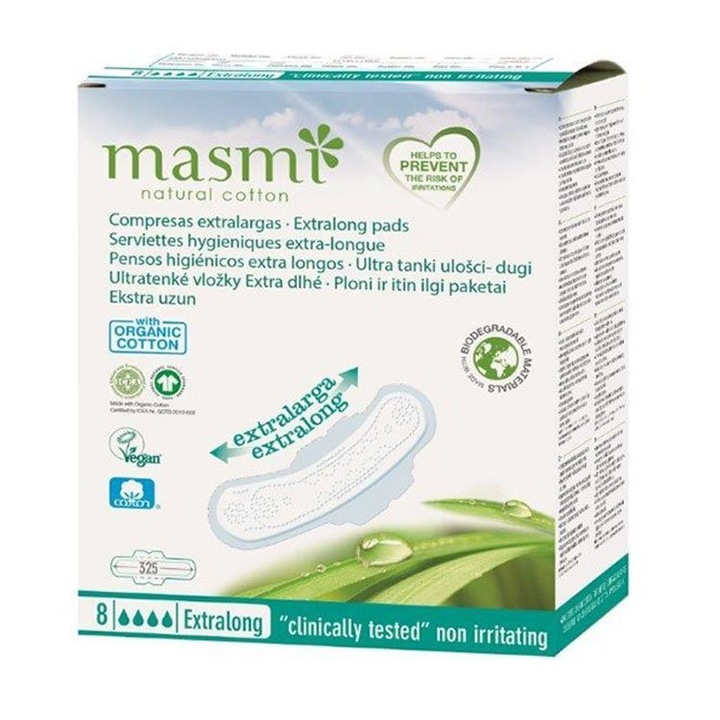 Tampoane, Masmi, Bumbac organic, 8 bucati