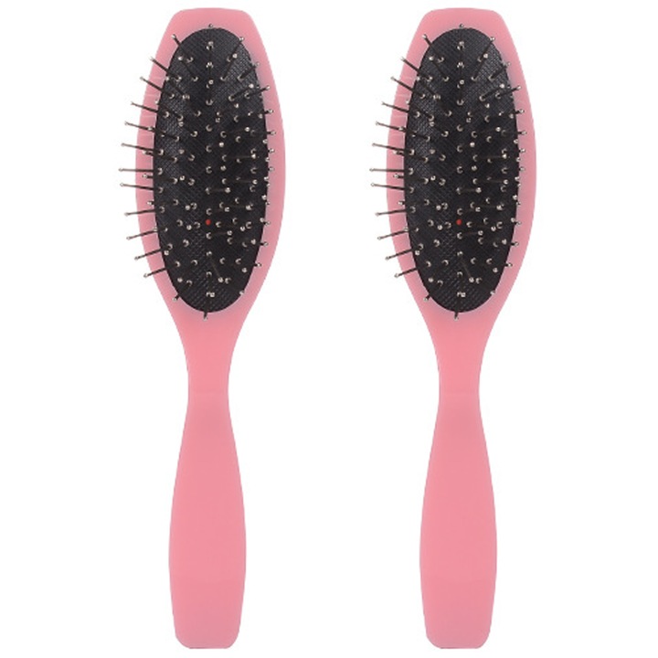 Set 2 perii de par pentru peruci sintetice, Roz/Negru