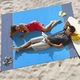 Къмпинг одеяло QttvbTna, водоустойчиво, сгъваемо, 200x210 см, синьо