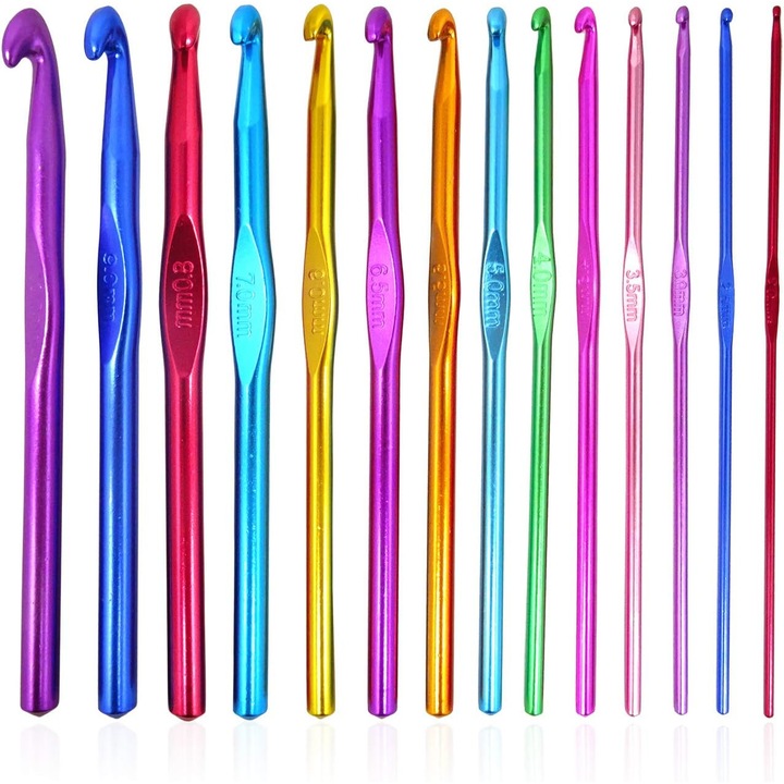 Set 14 crosete, Alumina, Multicolor