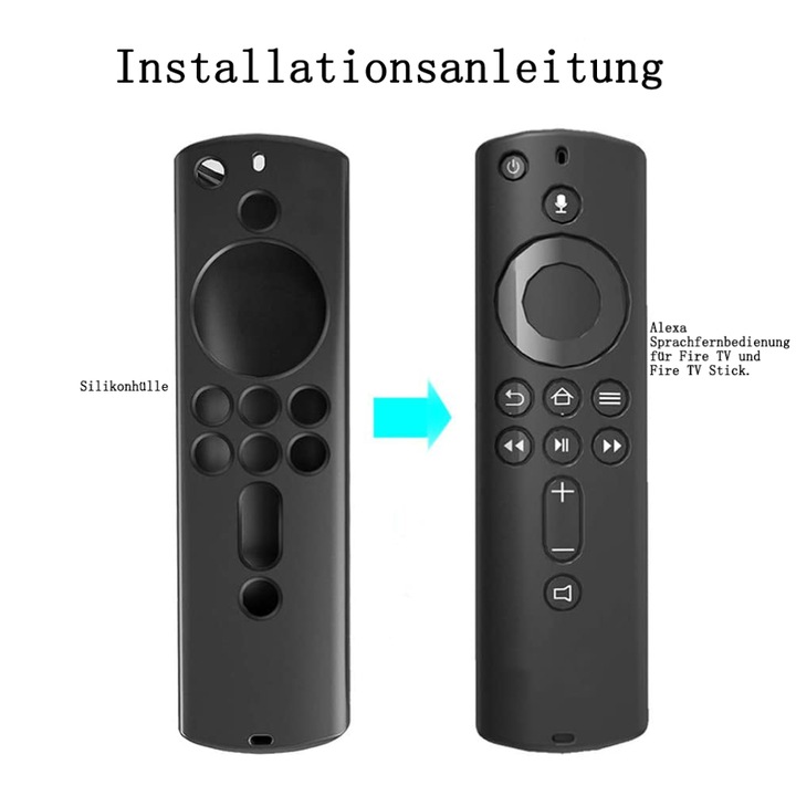 Husa siliconica neagra pentru telecomanda Fire TV Stick 5.9 inch