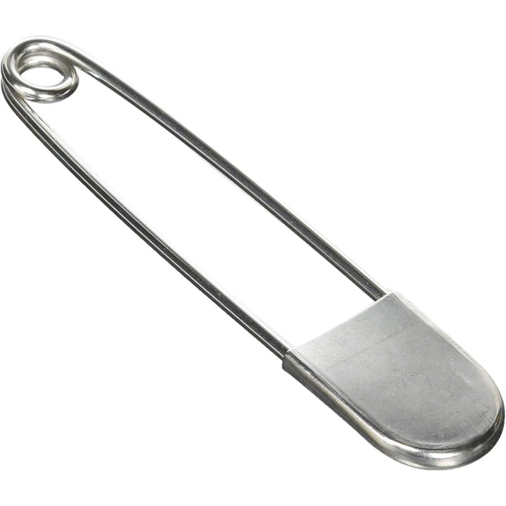 Комплект от 2 безопасни игли, QttvbTna, Неръждаема стомана, 12,8 см, Сребрист