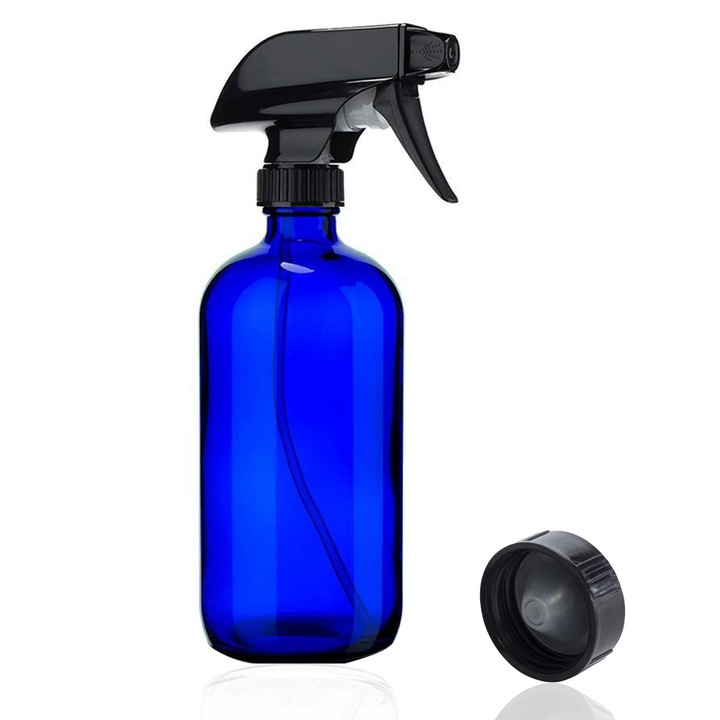 Стъклена бутилка с пулверизатор от 500 мл, подходяща за етерични масла, билки, почистващи разтвори, лак за коса, може да се пълни отново