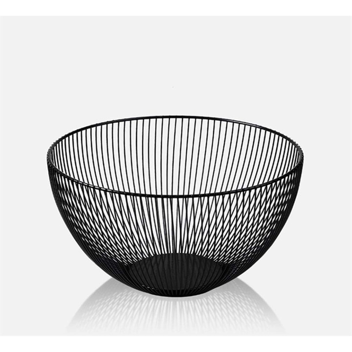 Cos de fructe si legume, QttvbTna, metal negru, multifunctional, 24.5x13cm
