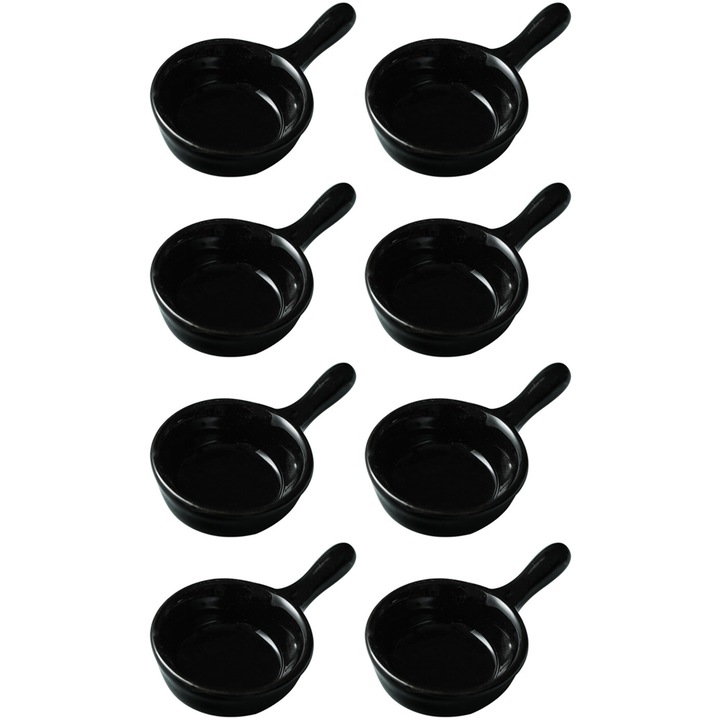 8 darabos porcelán tálkészlet, Jormftte, kerek mini tálak fogantyúval, többszínű, sütőben és mosogatógépben is használható