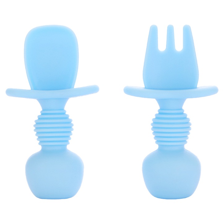 Set tacamuri pentru bebelusi QttvbTna, silicon, anti-inecare, ergonomic, multicolor