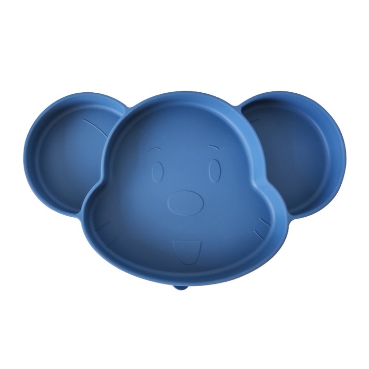 Szilikon tányér babáknak tapadókoronggal, Jormftte, vidám színek, állatforma, könnyen tisztítható