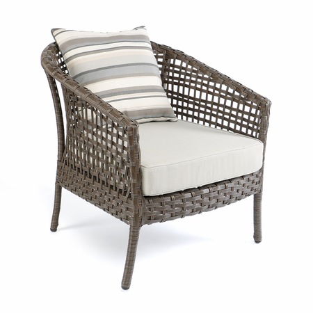 Set mobilier gradina Kring Napoli: canapea, 2 scaune si masa, Maro/Alb