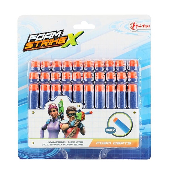 Munitie de jucarie Toi-Toys, 30 bile din spuma, 6 ani+, 4.2x17x18.5cm