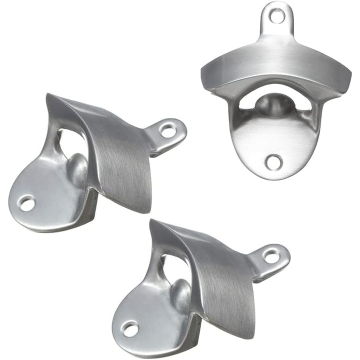 Комплект от 3 отварачки за стена QttvbTna, матирана неръждаема стомана, лесен монтаж, многофункционални