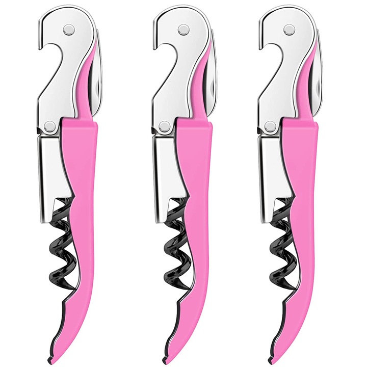 Sommelier QttvbTna dugóhúzó, dupla csuklós, dekapszulázóval és fóliavágóval, rozsdamentes acél