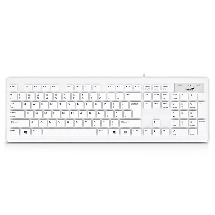 Tastatura ultra-subtire, Genius SlimStar 126, USB, Alb
