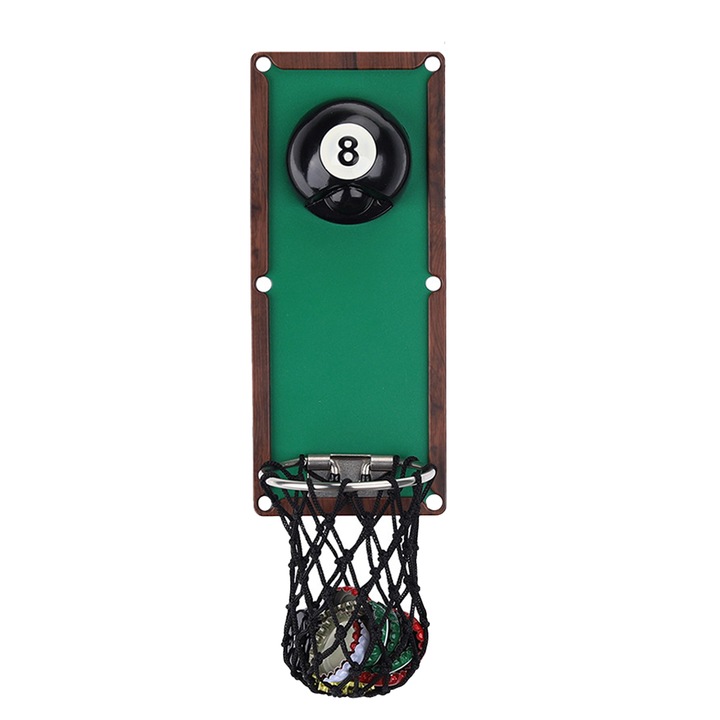 Магнитна отварачка за бутилки, QttvbTna, стенен монтаж, колектор за капачки, дърво, дизайн на баскетболна топка