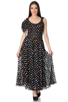 Rochie tull pictata manual Liza Panait T-94E multicolora, 44 EU Rochie tull pictata manual Liza Panait T-94E multicolora, 44 EU