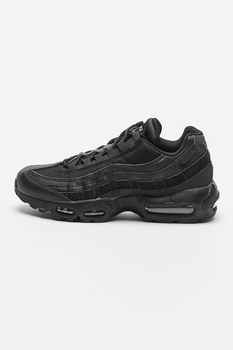 Nike, Спортни обувки Air Max 95 Essential с кожа, Черен