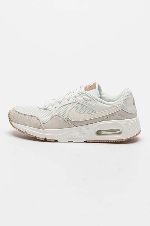 Nike, Спортни обувки Air Max с кожа, Бял