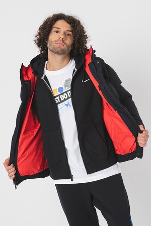 Nike, Зимно яке Jordan Essential с качулка, Черен, M - eMAG.bg