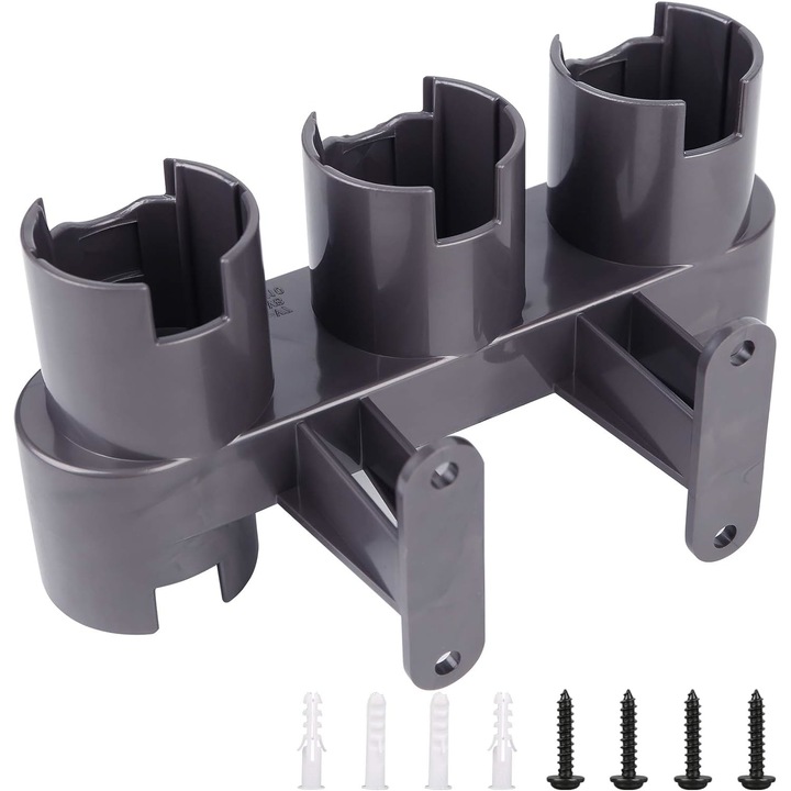 Suport perete pentru accesorii aspirator, compatibil cu Dyson V11, V10, V8, V7, gri, set accesorii