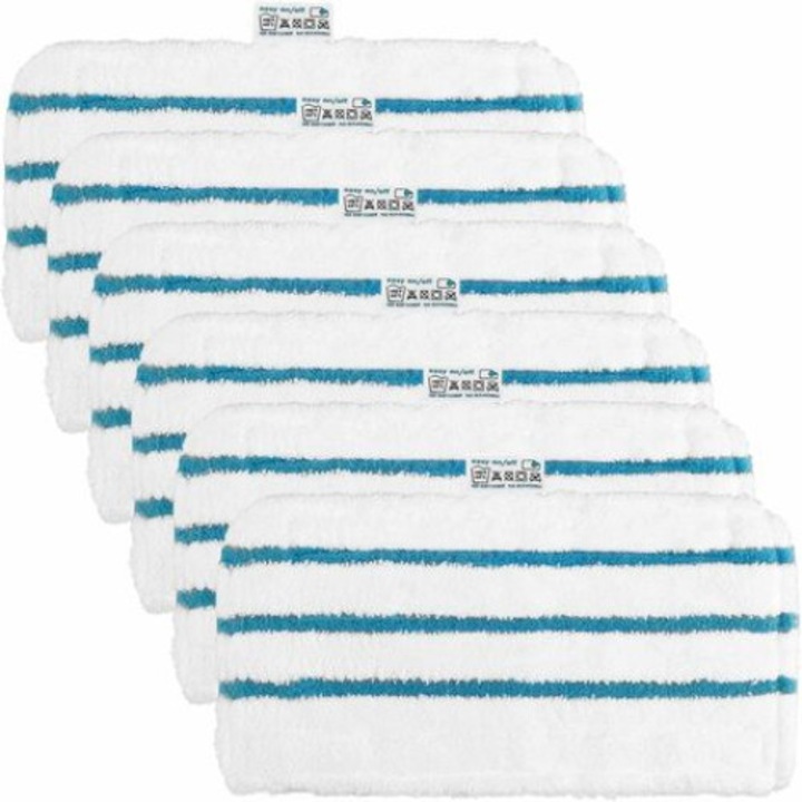Set de 6 lavete microfibra, pentru mop cu abur, compatibile Black and Decker FSM1630/FSM1616/FSMH13E5