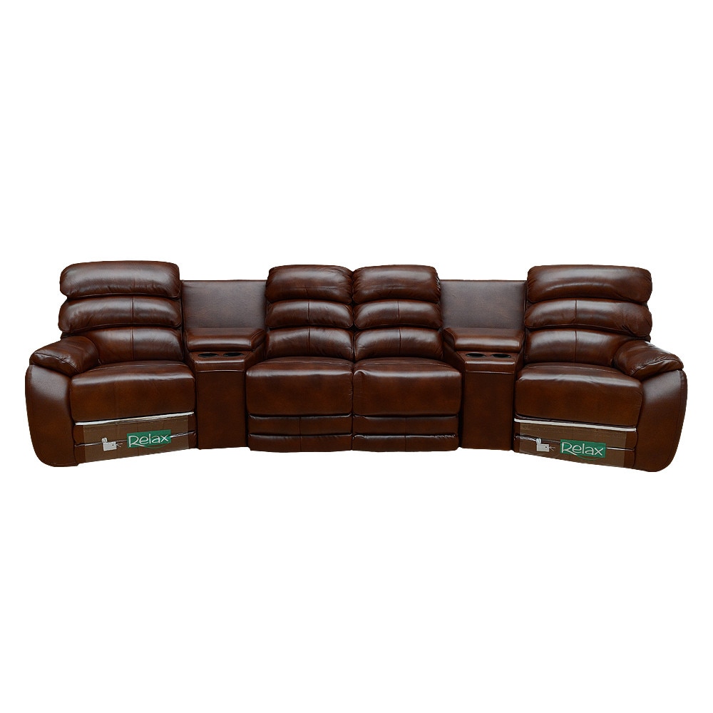 Coltar Home Cinema, 4RR,Piele naturala Anilina, 365 cm, A 602, Md. 2701 Cogniac