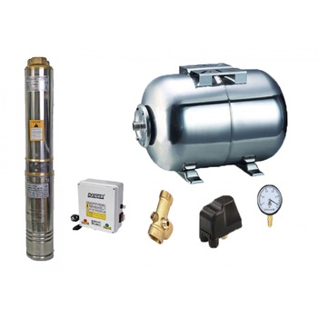 Kit complet sistem hidrofor, pompa de apa submersibila Raider RD-WP31/24, rezervor de 24 litri din inox, presostat, racord 5 cai, manometru Kit complet sistem hidrofor, pompa de apa submersibila Raider RD-WP31/24, rezervor de 24 litri din inox, presostat, racord 5 cai, manometru