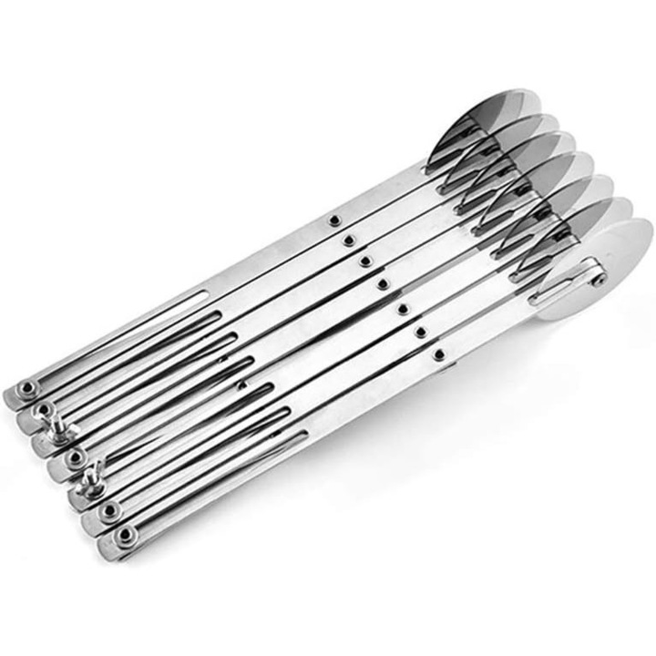 Tésztavágó, QttvbTna, Rozsdamentes acél, 7 állítható kerék, Ezüst, 24,5x8cm