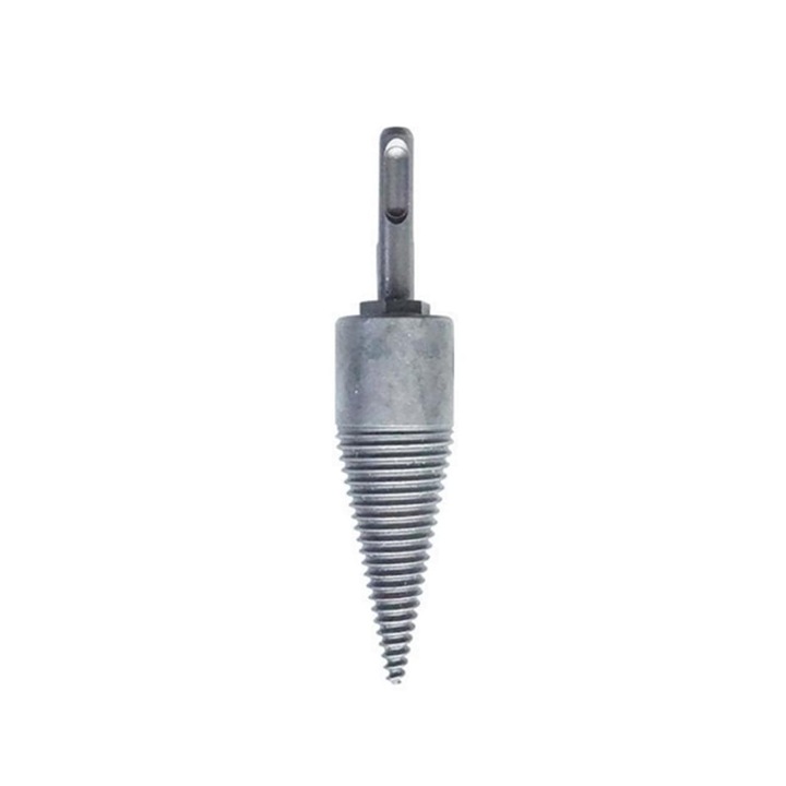 Burghiu pentru despicat lemne, otel carbon, conic, antiderapant, 145 mm, argintiu