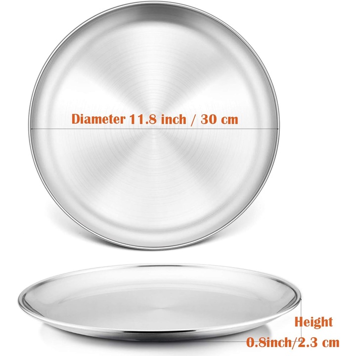 Tava Pizza, QttvbTna, Inox, 30cm