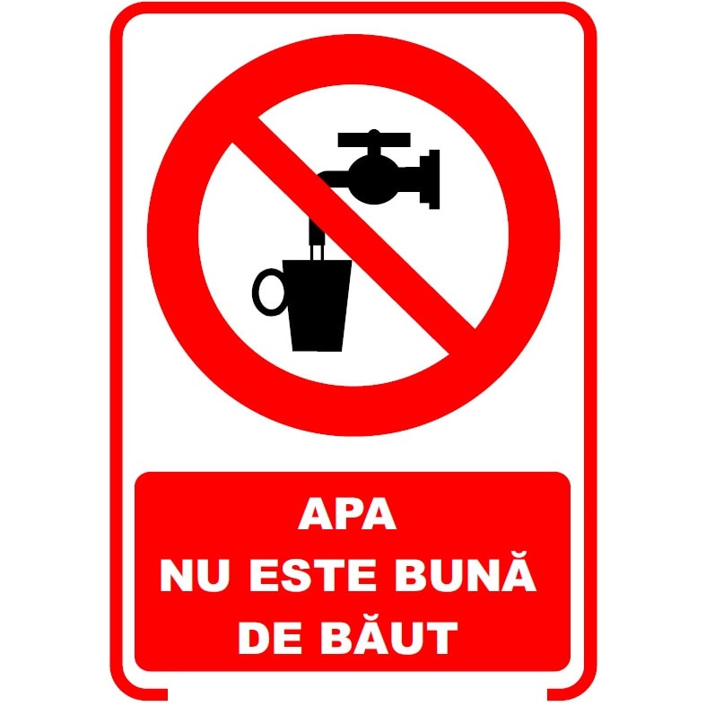 Set de 2 indicatoare A5 - apa nu este buna...