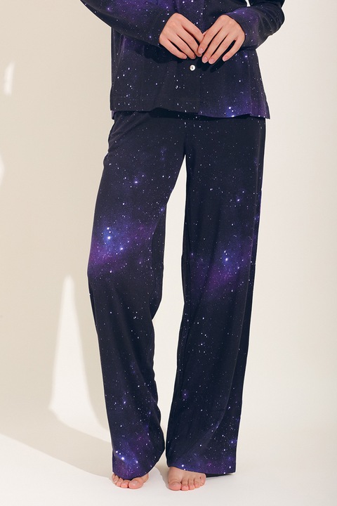 Sofiaman, Pijama cu imprimeu celestial Anais, Albastru ultramarin, S